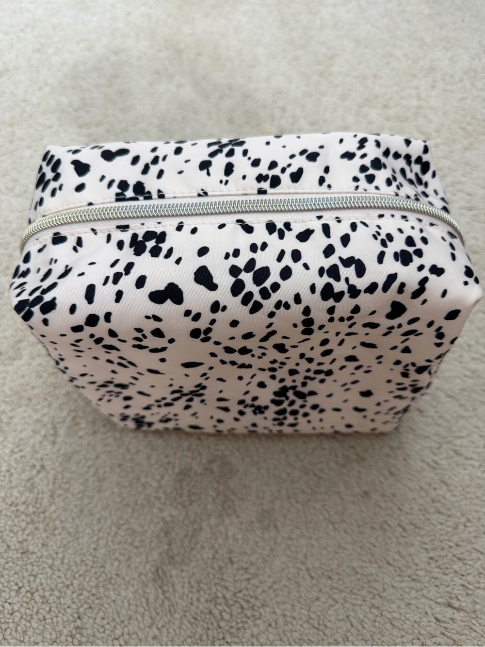 Sonia Kashuk Black White Spotted Makeup Bag Cosmetic Case Travel Zip Pouch